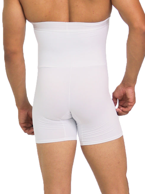 Men's AQ White Men High Quality Slimming Underwear Tummy Leg  Complete Control High Waist Shaper Short Trunk